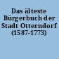 Das älteste Bürgerbuch der Stadt Otterndorf (1587-1773)