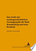 Quellen, Findbücher und Inventare des Brandenburgischen Landeshauptarchivs
