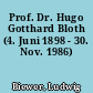 Prof. Dr. Hugo Gotthard Bloth (4. Juni 1898 - 30. Nov. 1986)