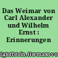 Das Weimar von Carl Alexander und Wilhelm Ernst : Erinnerungen