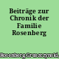 Beiträge zur Chronik der Familie Rosenberg