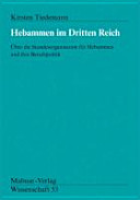 Hebammen im Dritten Reich : über die Standesorganisation für Hebammen und ihre Berufspolitik